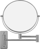 MIRA Home - Spiegel - Wand - Rond - Elegant - Metaal/Glas - Zilver - 36x30.1x6.5