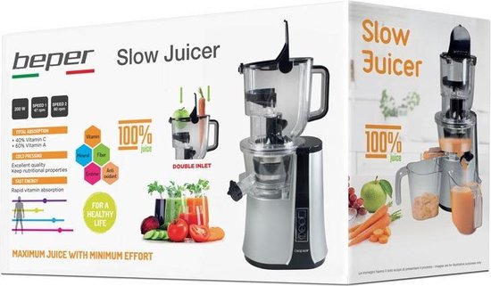 Beper 90.422 - Slowjuicer - Sapcentrifuge - Fruitpers - Gezondheidsmachine - Verse Sapmaker van Beper — afbeelding 2