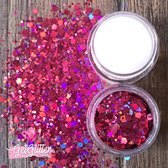 GetGlitterBaby® - Fel Roze Chunky Festival Glitters voor Lichaam en Gezicht / Face Body Jewels Glitter en Glitter HuidLijm