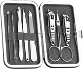 Manicure en Pedicure set 8 delig - Reisset manicure - Nagelverzorging set - Pedicure - Manicure - Grijs