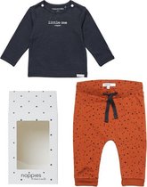 Noppies Cadeauset (2delig) Biologische Kleding Ginger met stip Shirt Charcoal - Maat 74