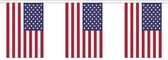 3x Buiten vlaggenlijn USA/Amerika  3 meter - Amerikaanse vlag - Supporter feestartikelen - Landen decoratie en versieringen