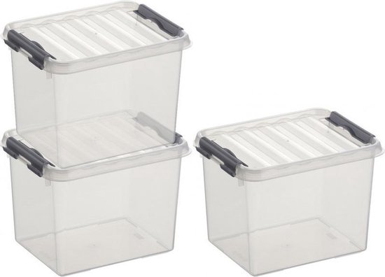 Sunware Q-Line Box 36 liters, 500 x 400 x 260 mm, transparent/blue, 3