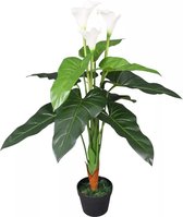Kunst calla lelie plant met pot 85 cm wit
