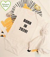 Rompercity - Design Romper BORN in 2020 / Biologisch Katoen / Geboorte Cadeau / Maat 50-56