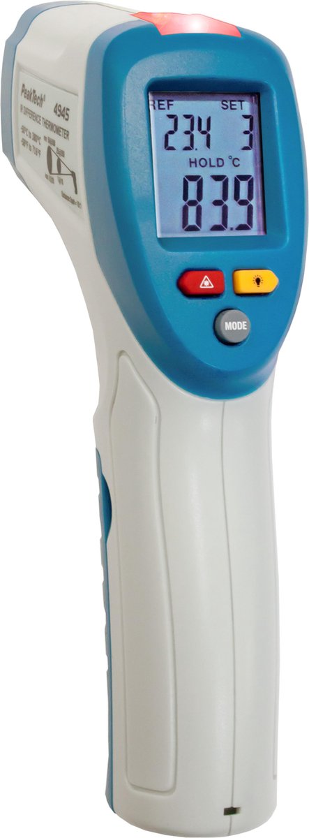 Peaktech 4945 - infrarood thermometer - LED kleurindicator - verschiltemperatuur