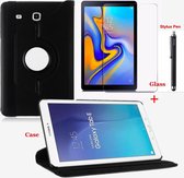 Samsung Galaxy Tab A 10,1 SM T580 / T585 Tablet Case met Stylus Pen 360° draaistand Cover Tablet hoesje Zwart + Screen Protector – Eff Pro
