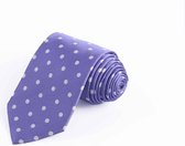 Zijden stropdassen - stropdas heren ThannaPhum Zijden stropdas paars met witte stippen