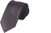 Zijden stropdassen - stropdas heren ThannaPhum Zijden stropdas bruin met blauwe stippen
