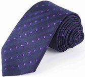 Zijden stropdassen - stropdas heren ThannaPhum Zijden stropdas zwart met paarse stippen