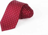 Zijden stropdassen - stropdas heren ThannaPhum Zijden stropdas rood met blauwe en zilverkleurige blokjes
