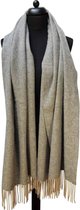 ThannaPhum Cashmere sjaal - dikke kwaliteit - licht grijs/camel