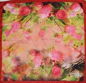 ThannaPhum kunst design sjaal 85 x 85 - Pink roses