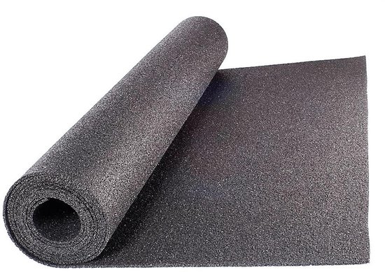 Rouleau de tapis de protection de 12,5 m² épaisseur 8 mm - Caoutchouc granulé Noir