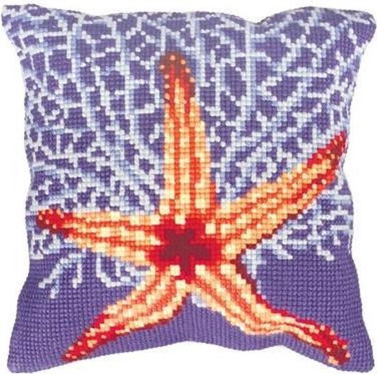 Kit Loquet Crochet Housse De Coussin 43x43cm - Après-midi En Bateau En Bord De Mer - DIY Artisanat