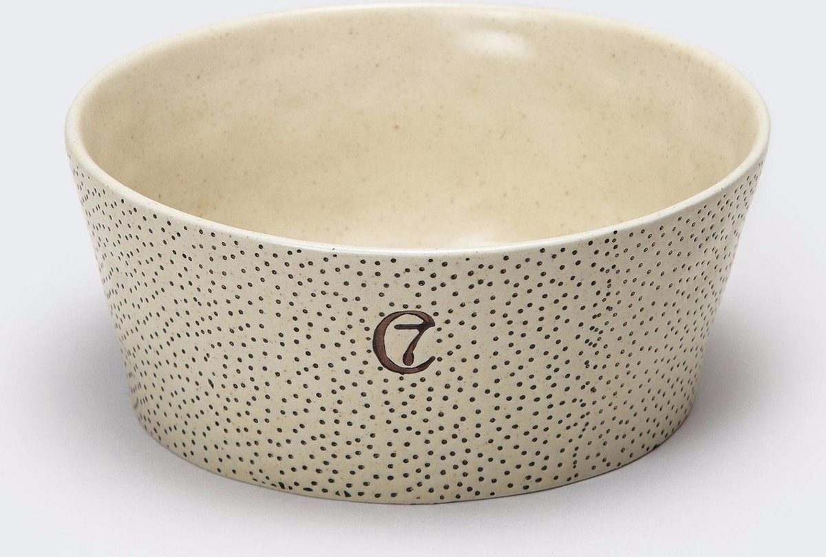 Cloud7 Voerbak / drinkbak hond - Yoji Crème / Dots - Keramiek - Small