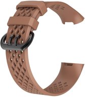watchbands-shop.nl Siliconen bandje - Fitbit Charge 3 - Bruin - Large