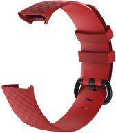 watchbands-shop.nl Bracelet en Siliconen - Fitbit Charge 3 - Rouge - Grand