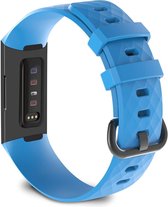 watchbands-shop.nl Siliconen bandje - Fitbit Charge 3 - Blauw - Large