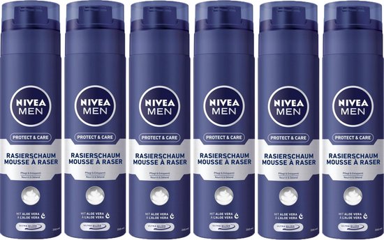 Mousse à raser Nivea MEN Protect & Care - 6 x 200 ml - Paquet de réduction  | bol.com