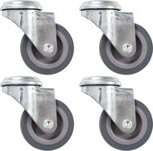 8 st Zwenkwielen met boutgaten 50 mm