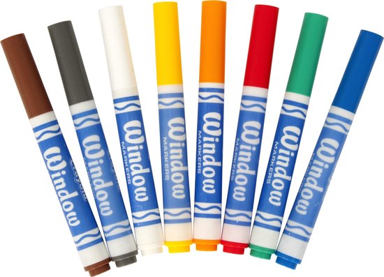 Crayola - Viltstiften - 8 Wasbare Raamstiften Voor Kinderen - Crayola