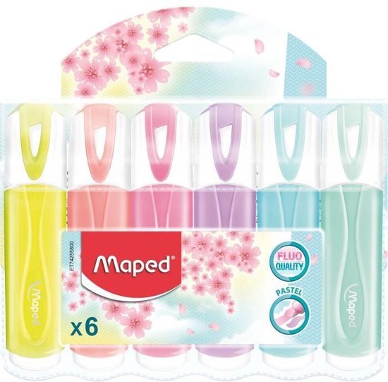 Maped Textmarker FLUO´PEPS Classic PASTEL, 6er Etui