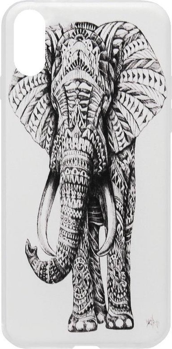 ADEL Siliconen Back Cover Softcase Hoesje Geschikt voor iPhone XS Max - Olifant Wit