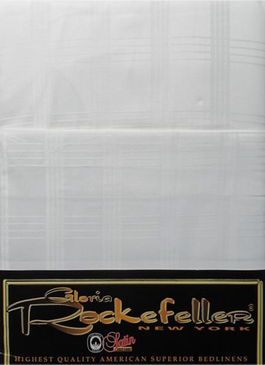Gloria Rockefeller Satin Check Dekbedovertrek - Eenpersoons - 140x200/220 cm - Wit