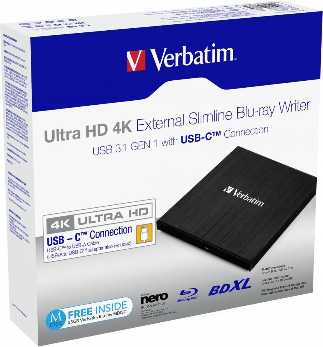 analyse deeltje Ongrijpbaar Verbatim 43888 4K Ultra HD Blu-ray DVD Brander Zwart | bol.com