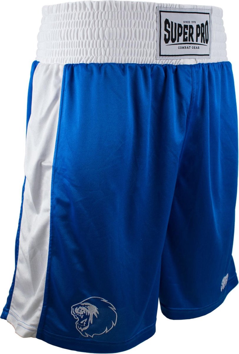 Super Pro Combat Gear Club Boksshort Blauw/Wit Medium