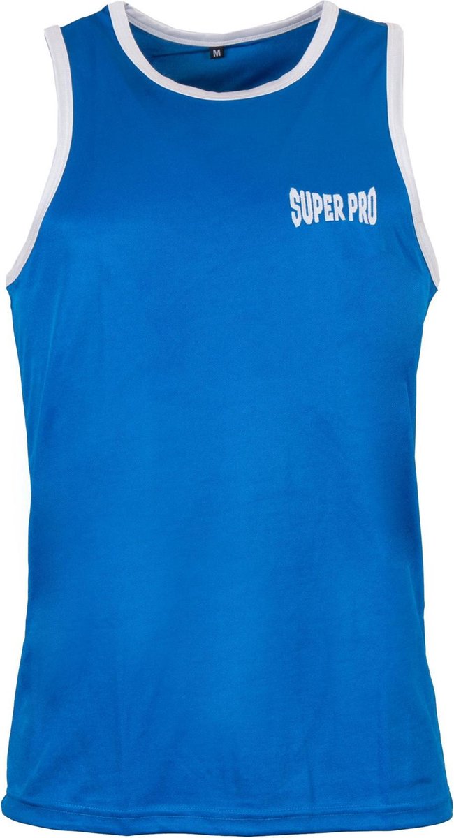 Super Pro Combat Gear Club Bokssinglet Blauw/Wit Medium