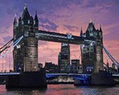 MyHobby Borduurpakket – Tower Bridge Londen 50×40 cm - Aida stof 5,5 kruisjes/cm (14 count)