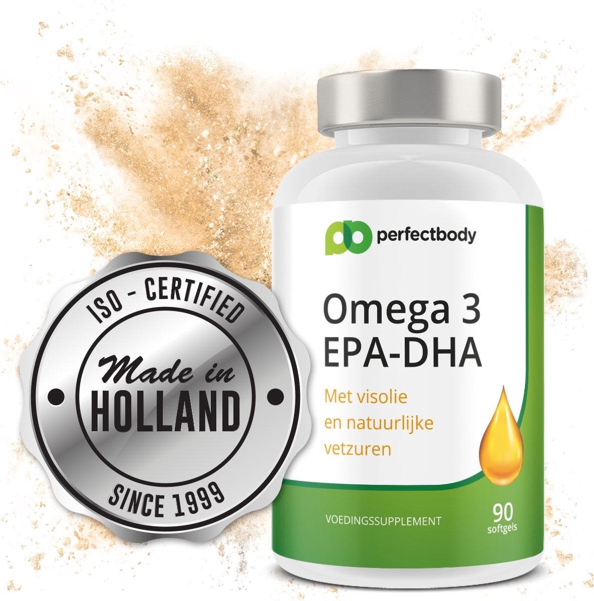 Omega 3 Visolie Capsules (DHA/EPA) - 90 Softgels - PerfectBody.nl