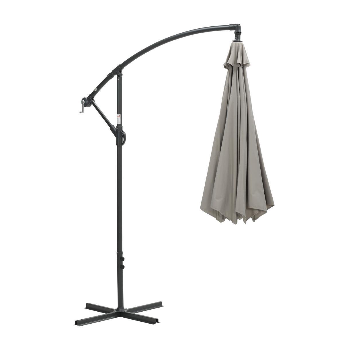 Athene parasol - Ø300 cm - carbon black - zand – foto 5