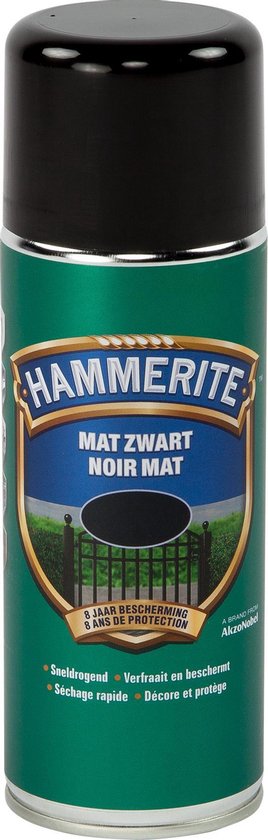 Hammerite Metaallak - Mat - Zwart - 0.4L