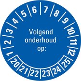 Volgend onderhoud op sticker 21-26, PVC 40 mm - 10 per kaart