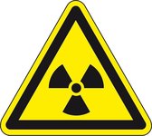 Waarschuwingssticker radioactieve stoffen - ISO 7010 - W003 100 mm