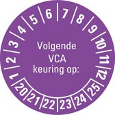 Volgende VCA keuring op sticker 21-26, PVC 40 mm - 10 per kaart