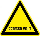 Sticker elektriciteit waarschuwing 220/380 volt 100 mm