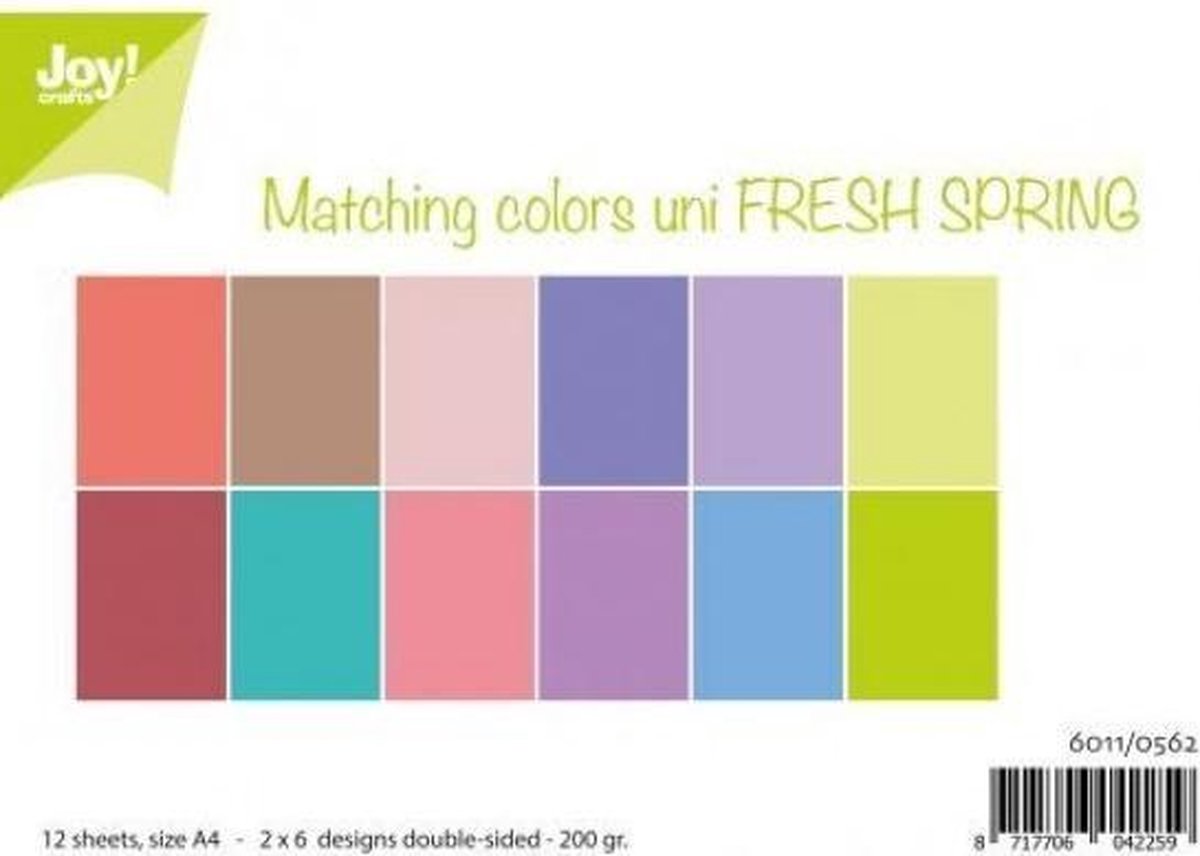 Joy!Crafts Papierset - A4 - 200g - 2x6 tweezijdige designs - Fresh spring