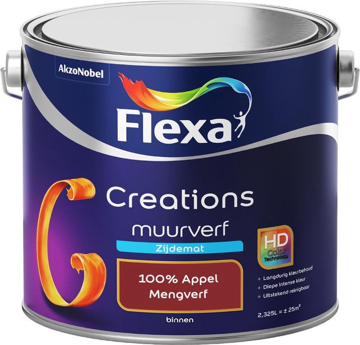 Flexa Creations - Muurverf Zijde Mat - Mengkleuren Collectie - 100% Appel - 2,5 liter