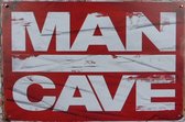 Wandbord, Mancave RED, Mancave, Wand Decoratie, Emaille, Reclame Bord, Tekst, Metalen bord, Grappig, 20 x 30 cm, Mannen Cadeau, Bar, Cafe, Cave & Garden