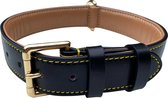 Brute Strength - Luxe leren halsband hond - Zwart - L - (46 - 53 cm) x 3,5 cm - leren hals band