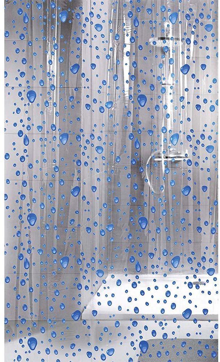 Kleine Wolke - Douchegordijn Bubble navy blauw 180x200 cm