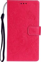 Vlinder Book Case - Xiaomi Mi Note 10 Hoesje - Roze