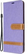 Denim Book Case - Samsung Galaxy S20 Plus Hoesje - Lila