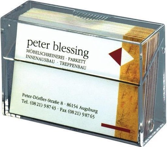 Sigel visitekaartbox - met deksel - voor 100 kaartjes - acryl glashelder - SI-VA110