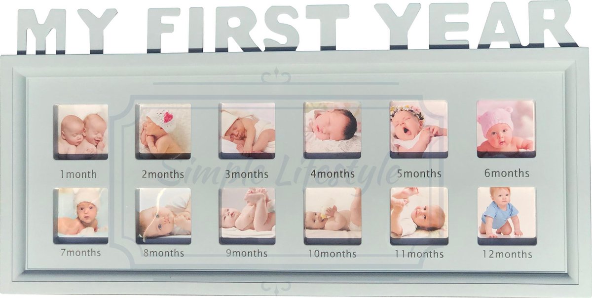 Baby fotolijst Kinderfotolijst 12 maanden Mijn eerste jaar My First Year