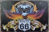 Wandbord, Live the legend, Route 66, Wand Decoratie, Emaille, Reclame Bord, Tekst, Metalen bord, Grappig, 20 x 30 cm, Mannen Cadeau, Bar, Cafe, Cave & Garden